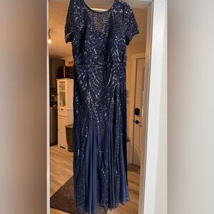 R&M Richard’s Navy Blue Sequin Dress